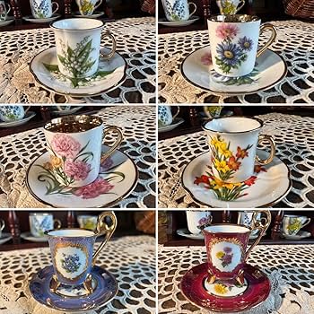 カップアンドソーサーとポットのセット　落穂ひろい？柄　アンティーク INDOORPLUS公式｜ティーセット ヨーロッパ風 セラミック